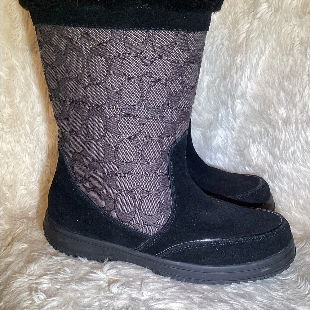 Coach Sherman Black Suede Winter Boot size 6.5